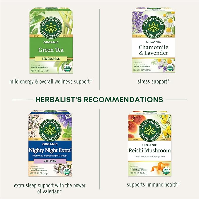 Traditional Medicinals Tea, Organic Cup of Calm, Calming & Relaxing with Chamomile Mint, Kosher, Non-GMO, Caffeine-Free, Compostable - 96 Tea Bags (6 Pack)