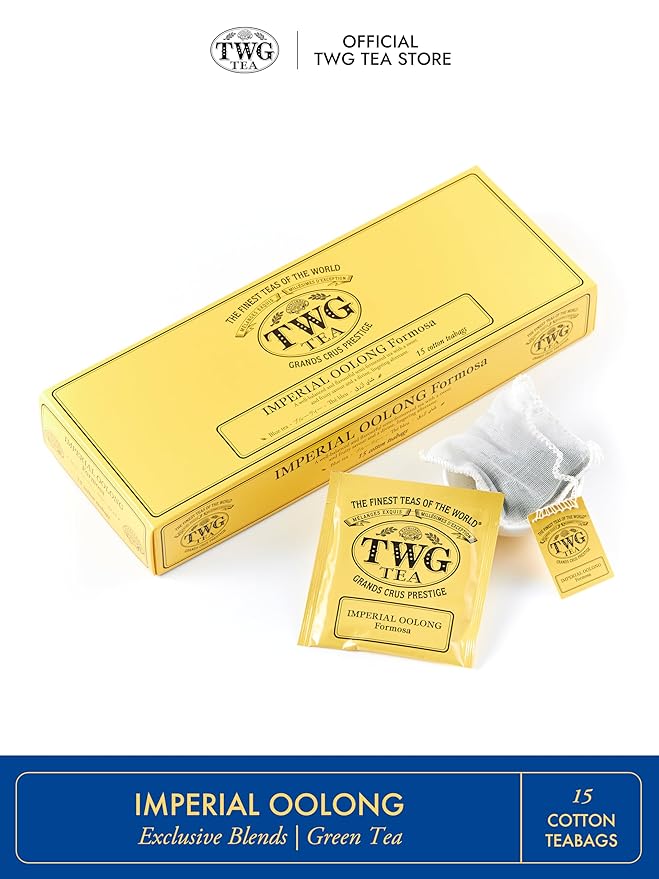 TWG Tea | Imperial Oolong | Oolong Tea | Sweet & Fruity Savour | 15 Hand Sewn Cotton Teabags | Gift Set
