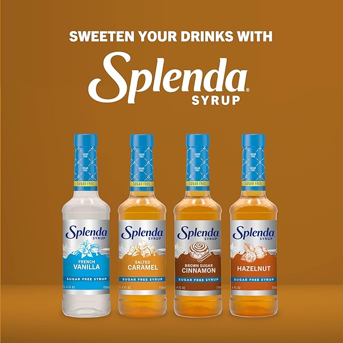 Splenda Coffee Syrup, Salted Caramel, Sugar Free, Flavored Liquid Syrups for Drinks, 750 ml Bottle