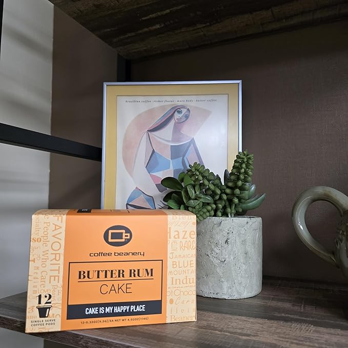 Butter Rum Cake Coffee Pods by Coffee Beanery | 12ct Medium Roast Arbica Coffee