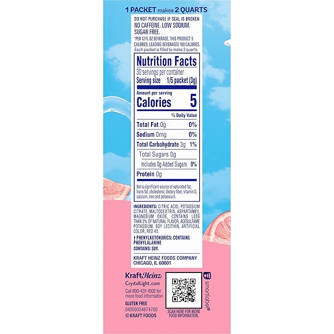 Crystal Light Pink Lemonade Drink Mix, 12-Quart 2.9-Ounce Canister (Pack Of 4)