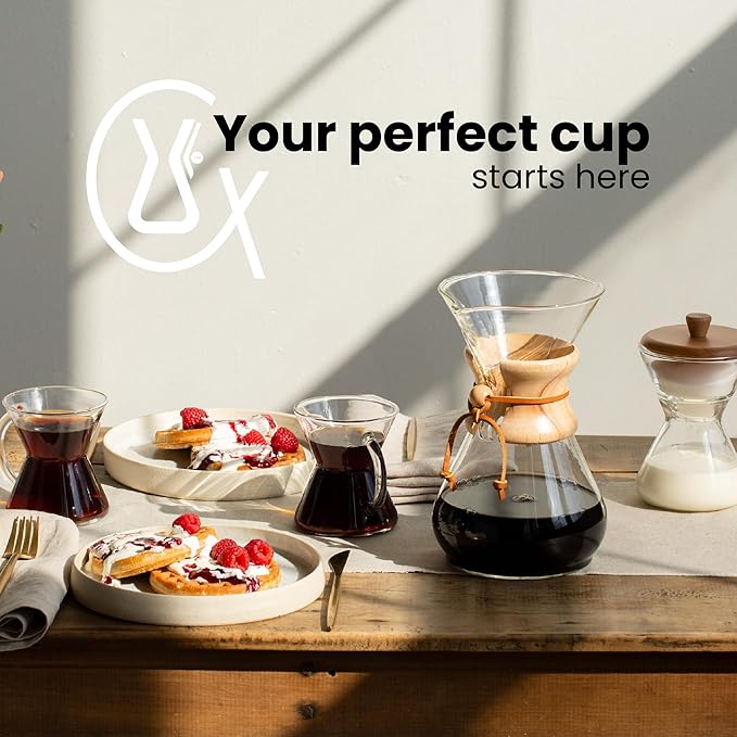 Chemex ChemAer Pour-Over Glass Handle Coffeemaker - 8-Cup - Exclusive Packaging