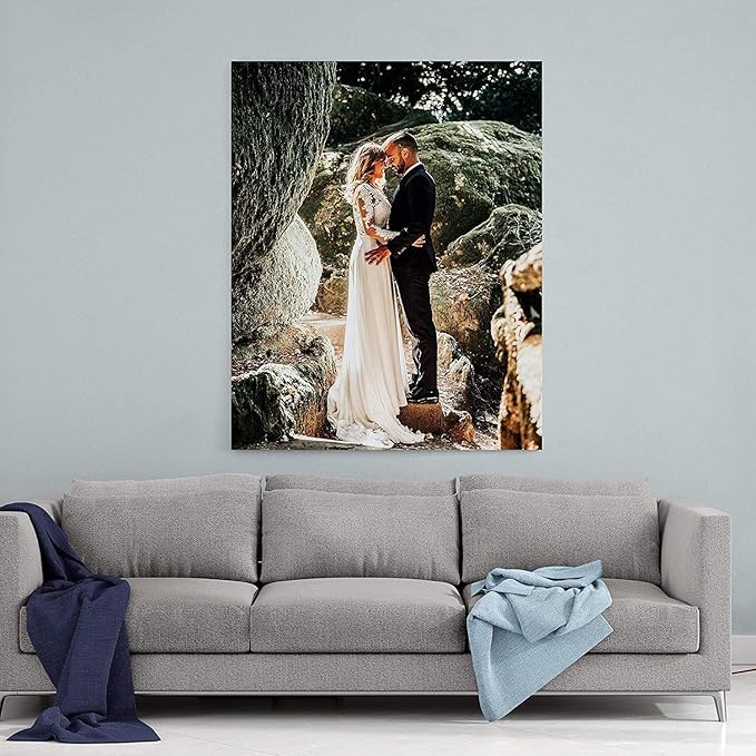 P&L ART. Personalized Custom Canvas Prints: Photo On Canvas Transform Your Photos into Stunning Framed Wall Art Digitally Printed Photo To Canvas Ideal for Home Decor Gifts Keepsakes Framed 24X36