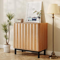 Wave Fluted Buffet Cabinet,30'' Tall Sideboard Storage with 2 Doors & Adjustable Shelves for Dinning Room, Kitchen, Living Room,Coffee Bar (29''W-Wood)