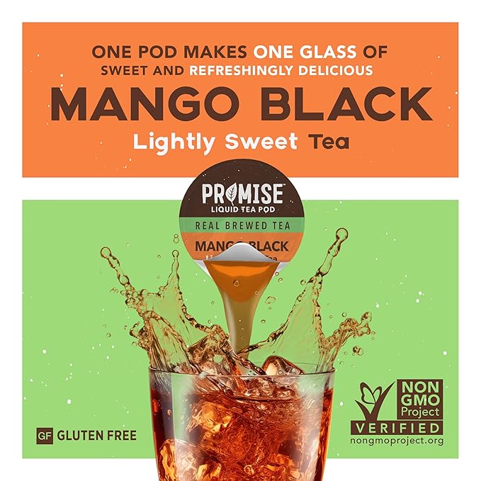 Promise Tea by Java House - Cold-Brewed Tea Concentrate Pods - Ethically Sourced - Mango Black Lightly Sweet Tea - Pack of 48
