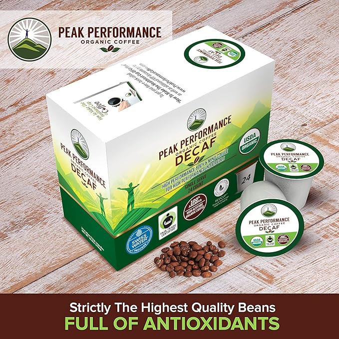 USDA Organic Decaf Coffee Pods. Compatible With K-CUP And Keurig Machines. High Altitude USDA Organic Decaf Coffee. Fair Trade Beans Medium Roast Single Serve Decaffeinated 24 Count Recyclable Cups