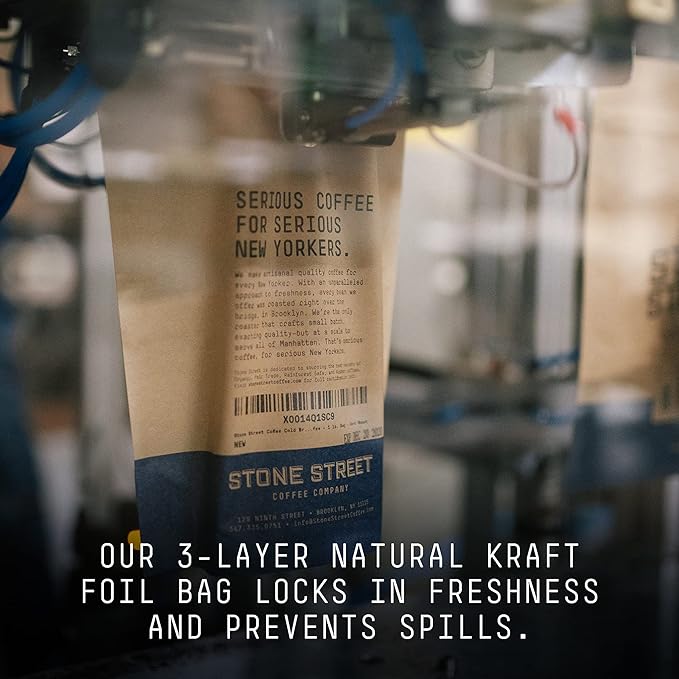 Stone Street Flavored Ground Coffee, Coconut, Freshly Roasted, 100% Colombian Arabica, Gourmet Coffee, Medium Roast, 1 LB