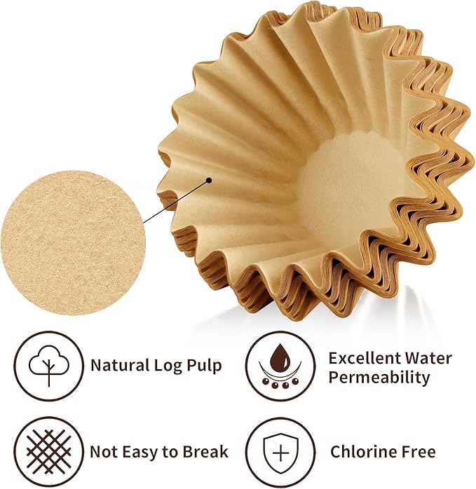 Paper Coffee Filters Compatible with Farberware Coffee Percolator, 100 Pcs Perforated Filter for Farberware 8/12 Cup, Coletti Bozeman 12 Cup, Elite Gourmet EC812, Cuisinart PRC-12N