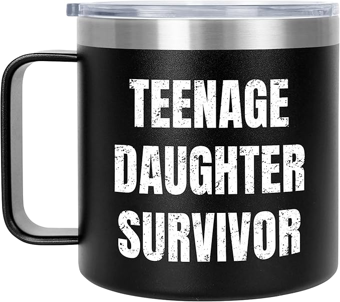 Christmas Dad Gifts from Daughter Son - 14 oz Stainless Steel Insulated Coffee Mug with Lid - Funny Birthday Gifts for Dad, Husband Birthday Gift from Wife, Mens Gift Ideas