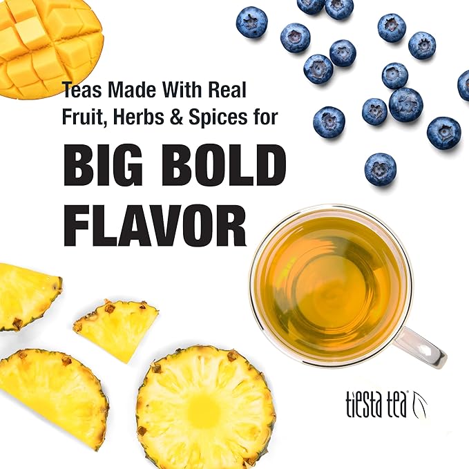 Tiesta Tea - Pineapple Blues, Loose Leaf, Blueberry Pineapple Green Tea, Premium Tropical Blend, Medium Caffeinated Green, Make Hot or Iced, Brews Up to 25 Cups, 2 Ounce Resealable Pouch