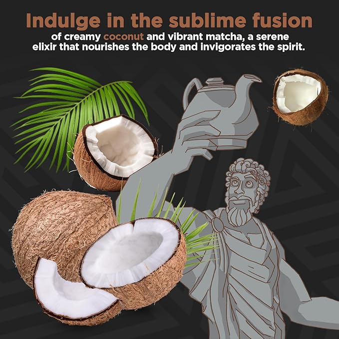 Premium Organic Coconut Matcha Tea - Harvested and Stone-Gound in Japan - Perfect for Lattes, Smoothies & Baking – Moteavateang Coconut Matcha Powder from Amor Fa Tea – 3.5 oz (100g)