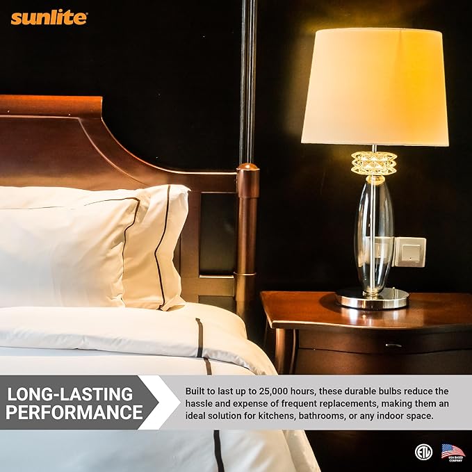 Sunlite ShabBulb, Shabbat Permissible LED Light Bulb, 7 Watt (40 Watt Equivalent) 3000K Warm White, 3 Pack