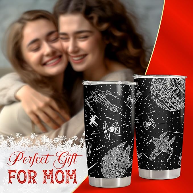 34HD Xmas Gifts - Starlight 20oz Tumbler with Handle, Starlight Stainless Steel Vacuum, Insulated Coffee Mug for Christmas, Leak-Proof Tumbler Gifts for Space Lover