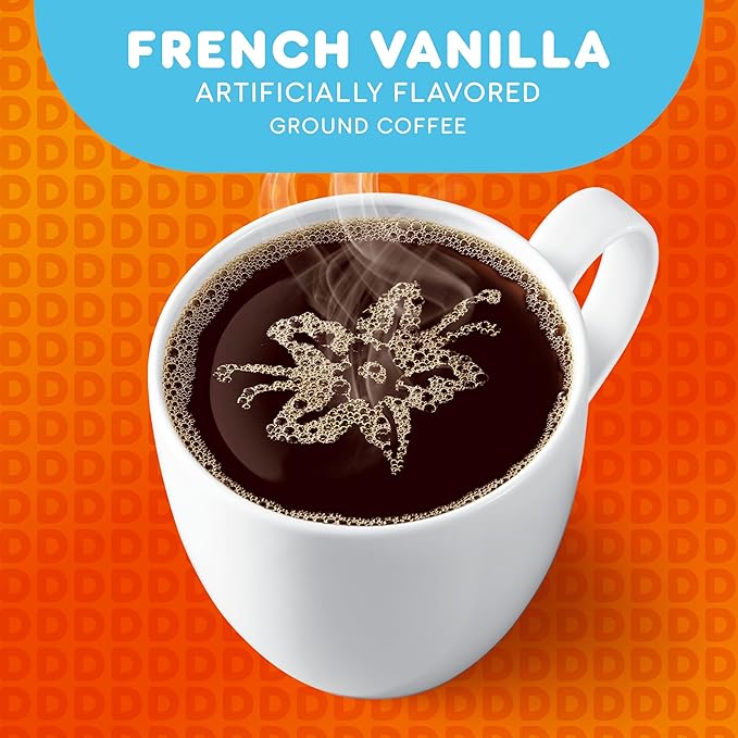 Dunkin’ French Vanilla, Artificially Flavored Coffee, Keurig K-Cup Pods, 44 Count Boxes (Pack of 4)