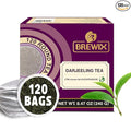 BREWIX, Darjeeling Black Tea Bags From Himalayas (120 Round Tea Bag) | Caffeinated | Breakfast Tea