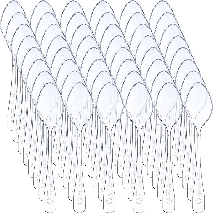 1000 Pcs Clear Mini Spoons for Desserts Small Plastic Tasting Tiny Disposable Spoons Plastic Serving Utensils Bulk for Sample, Ice Cream, Appetizer, 3.7 x 0.8 Inch