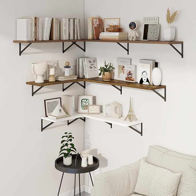 Axeman Deep Floating Shelves for Wall - 24 Inch Wide x 10 Inch Deep Floating Shelves Set of 2 -Rustic Wide Wall Shelves for Living Room Bathroom Bedroom