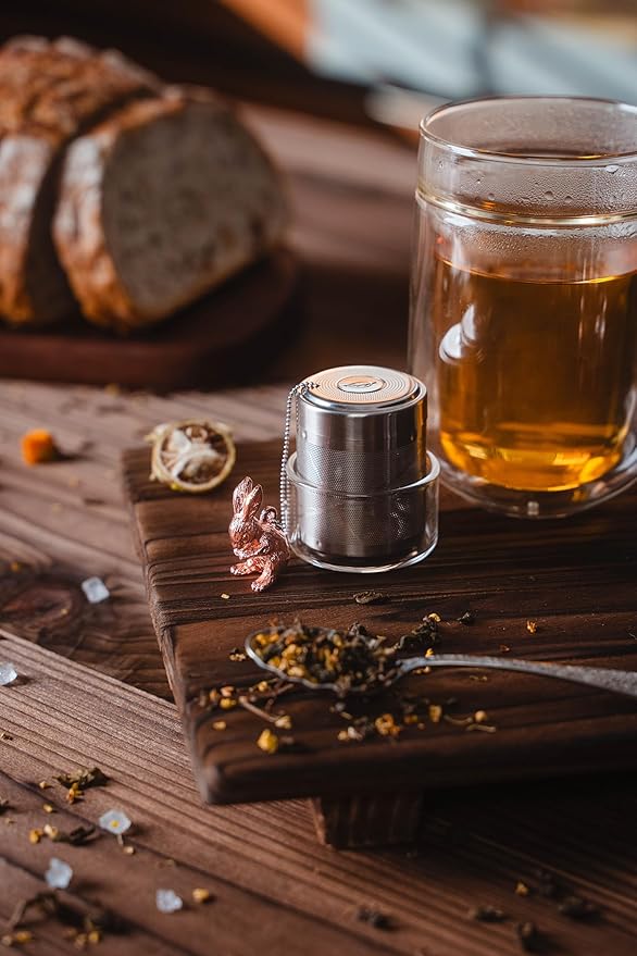 Tea Strainers For Loose Tea Stainless Steel Tea Ball Infuser Tea Ball For Loose Leaf Tea Infuser For Loose Leaf Tea Loose Leaf Tea Steeper Cute Tea Infuser Gift (Rabbit)