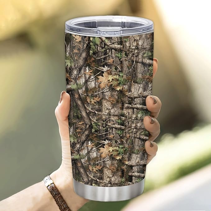 Hyturtle Personalized Hunting Gifts For Men - Camo Hunting Tumbler 20 Oz Travel Coffee Mug Stainless Steel - Fathers Day Hunting Gift For Dad, Him, Boy, Husband, Hunters On Birthday, Christmas
