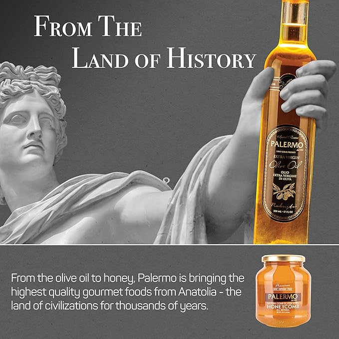 Papa Palermo Honeycomb 100% Edible, All-Natural, Gourmet Raw Honeycomb, No Additives, No Preservatives - 14 oz