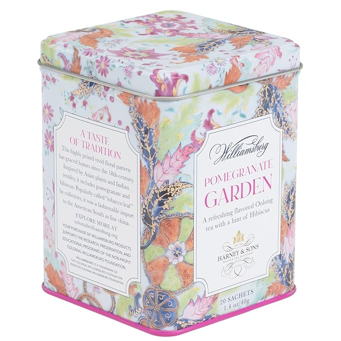 Harney & Sons Pomegranate Garden Tea 20 sachets | Flavored Oolong with hint of Hibiscus