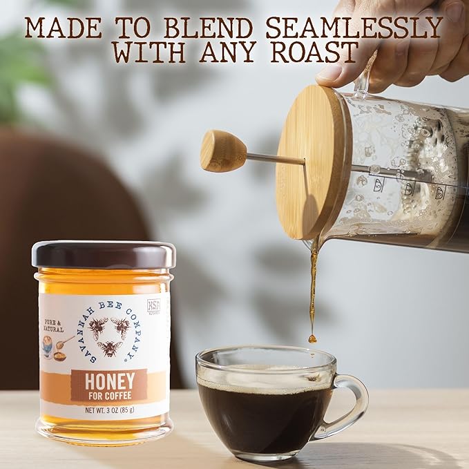 Savannah Bee Honey for Coffee - Natural Sweetener - Perfect to Off Set Bold Coffee Flavor