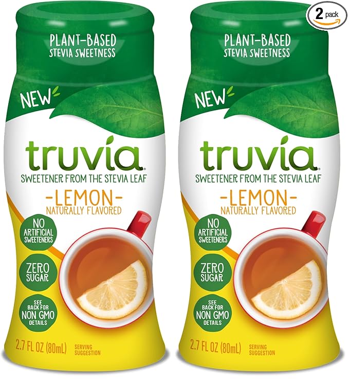 Truvia Zero-Calorie Liquid Sweetener from the Stevia Leaf, 2.7 Fl Oz bottle, Lemon flavor (Pack of 2)
