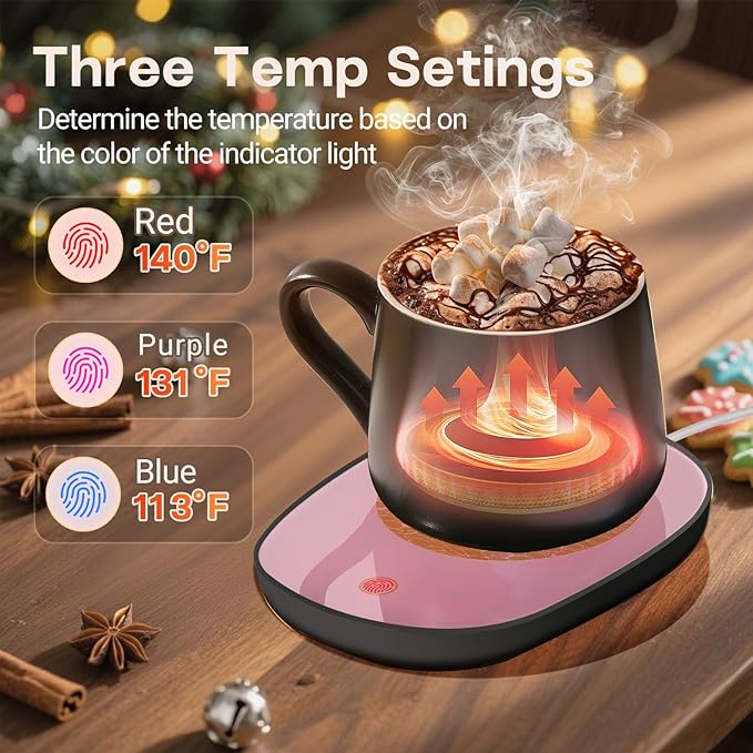 Coffee Warmer for Desk Auto Shutoff, Coffee Mug Warmer for Desk with 3 Temperature & 8 Hours Auto Shut Off