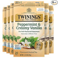 Twinings Peppermint & Creamy Vanilla Herbal Tea Individually Wrapped Bags, 20 Count (Pack of 6), Formerly Buttermint, Naturally Caffeine-Free, Enjoy Hot or Iced, 120 Teabags