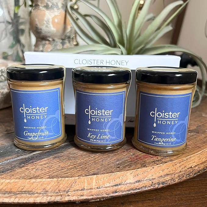 Cloister Honey Trios - Citrus (3 x 3 oz) | Hand Crafted | Raw Artisan Honey | 100% Pure, Raw & Unfiltered | All Natural | Made in USA |