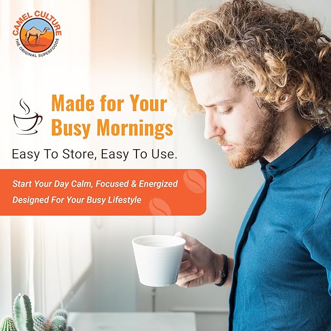 Camel Milk Instant Powdered Coffee Premix - 12 Single Serve Coffee Sachets – Nutrient-Rich Blend & Immune-Boosting Instant Coffee Powder – On-the-Go Convenience & Premium Healthy Beverage