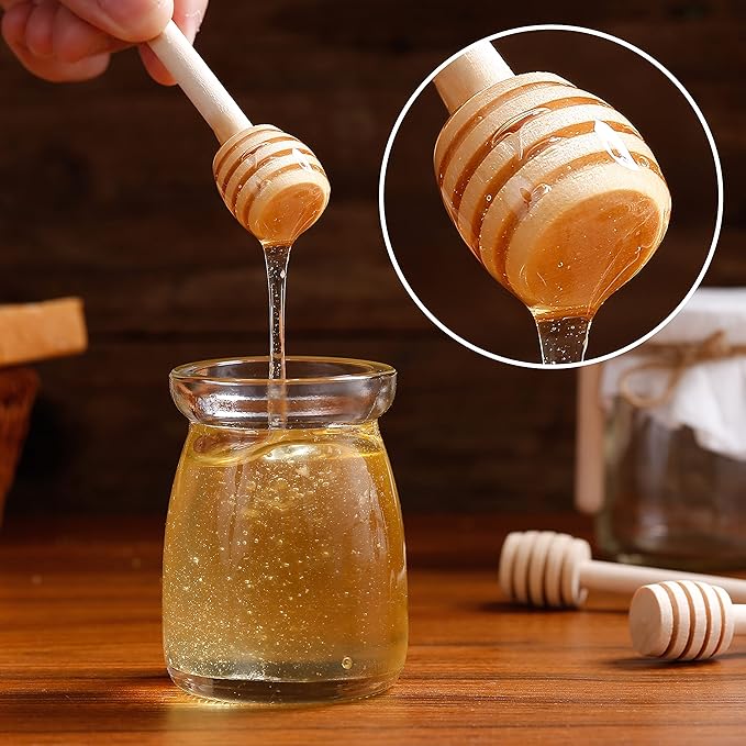 150 Pcs Honey Dipper Sticks, 3 inch Mini Wooden Honeycomb Stick, Small Honey Spoons Stirrer Stick for Honey Jar Dispense Drizzle Honey and Wedding Party Favors Gift