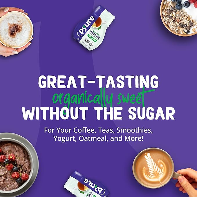 Pyure Organic Liquid Stevia Extract Sweetener – Zero Calorie, Sugar Free, Keto Friendly, Plant-Based Sugar Substitute – Non-GMO, Diabetic Friendly, Zero Carb, No Aftertaste – Simply Sweet – 1.8 fl oz