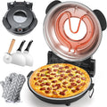 KEENSTAR Electric Pizza Oven Indoor with Glazed Ceramic Stone, 12-Inch Portable Countertop Pizza Maker with Adjustable Timer, 1200W Heat up to 800°F Pizza Maker with Viewing Window for Home DIY Pizza