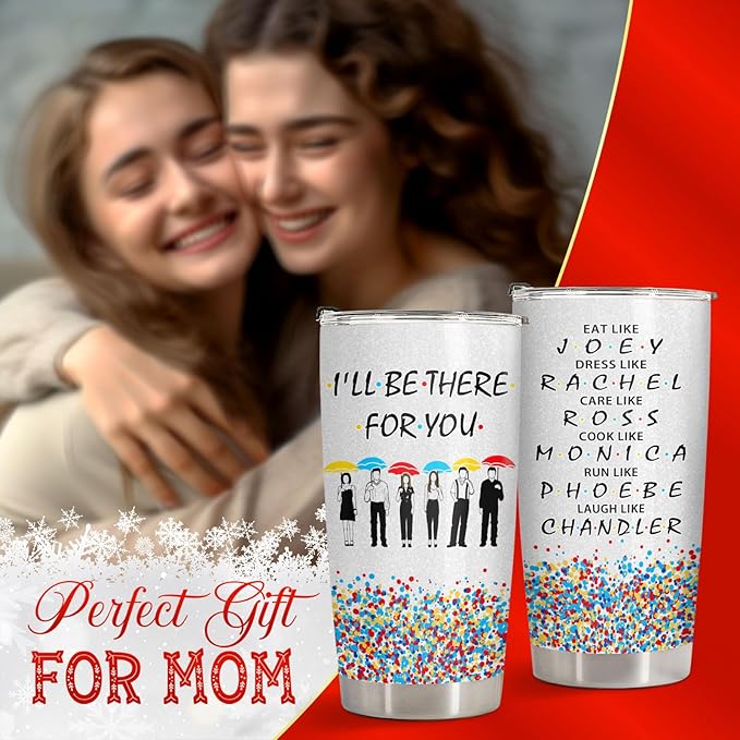 34HD Gifts for Friends, Friend Tumbler with Lid 20 oz Stainless Steel, Best Friend Cup, Friends Coffee Mug, Birthday Gifts for Women Men Christmas Gift