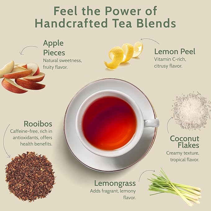 Blooms & Leopard Exotic Tea Duo | Sea Lion’s Tea Time (Cardamom, Clove, Cinnamon, Ginger & Pepper) + Laidback Elephant (Rooibos, Apple, Lemongrass, Lemon & Coconut) | Spiced Black Tea & Calming Herbal