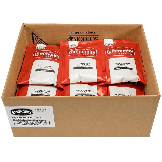 Community Coffee American Classic, Medium Roast Pre-Measured Coffee Packs, 3.0 Ounce Each (Box of 20)