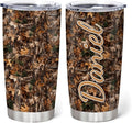 Hyturtle Personalized Hunting Gifts For Men - Deer Hunting Camo Tumbler 20Oz Travel Coffee Stainless Steel - Fathers Day Hunting Gift For Dad, Him, Boy, Husband, Hunters From Son, Wife On Birthday