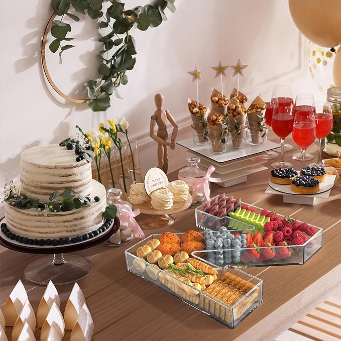 11" Acrylic Letter Charcuterie Tray, Charcuterie Letters Fillable Box for Food, Reusable Serving Cake Candy Dish Display Tray for Birthday Anniversary Party Decoration (Letter Z)