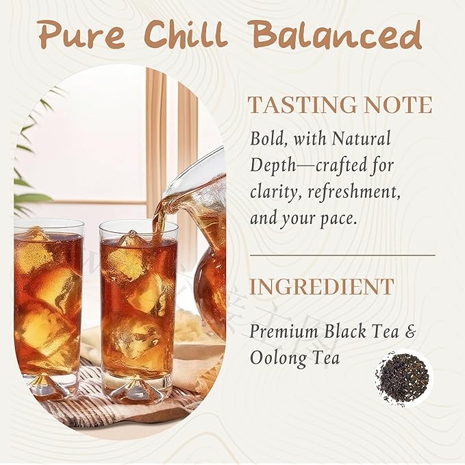 Johou Unsweetened Iced Black Tea Specially Ground Taiwan Tea Full-Flavor Pods, Compatible with All K-Cup Brewers & Keurig 2.0, 24 pods