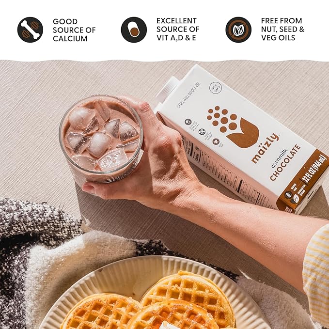 Maizly Chocolate Corn Milk, Non-GMO, Plant-Based & Non-Dairy Chocolate Flavored Drink, Gluten & Dairy-Free Alternative to Whole Milk, Kosher Drink for Kids & Adults, 946 ml, Pack of 2