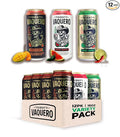 Thirsty Vaquero, Mexican-inspired soda, Real Fruit Juice & Savory Spices, Made with Organic Agave, Low Calorie, Natural Juice, 3 Bold Flavors: Lime, Salt & Chile | Watermelon Jalapeno | Mango Habanero (12-Pack | 16Oz Cans, Variety Pack)