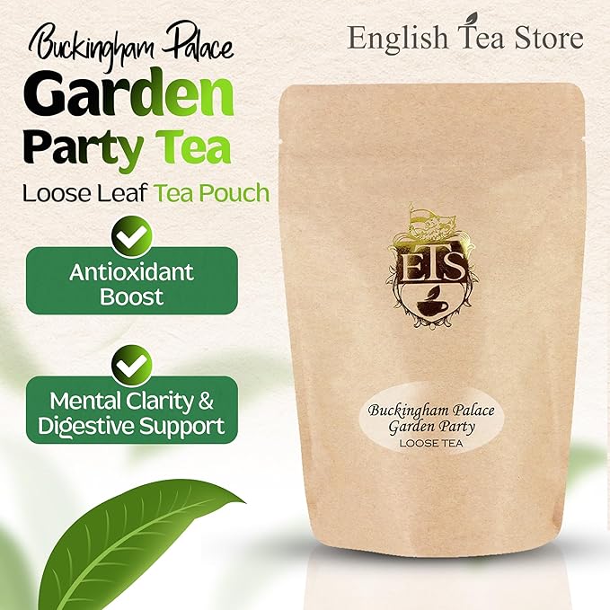 English Tea Store Buckingham Palace Garden Party Tea - 16oz | Loose Leaf Black Tea with Earl Grey and Jasmine Notes | Ceylon Assam Kenya Blend | Medium Bodied Elegant Afternoon Tea