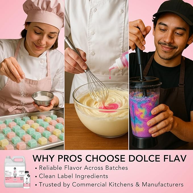 Dolce Flav Cotton Candy Extract – 32 Ounce Water-Soluble Kosher, Sugar-Free, Concentrated Carnival-Style Flavoring for Baking, Frostings & Drinks