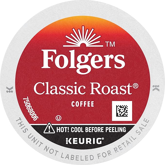 Folgers Classic Roast Medium Roast Coffee, 12 Keurig K-Cup Pods (Pack of 2)