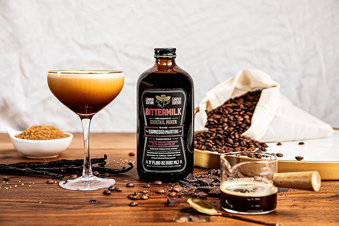 Bittermilk Espresso Martini Mixer - All Natural Handcrafted Cocktail Mixer - Cocktail Mix - Just Add Whiskey, Makes 17 Cocktails