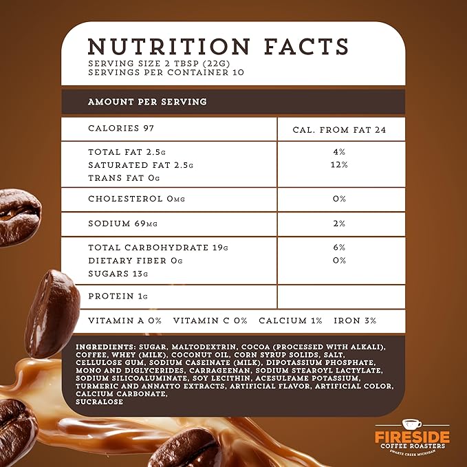 Fireside Coffee Double Chocolate Cafe Mocha - Instant Coffee Chocolate Blend - Premium Caffeinated Drink Mix for Hot, Iced, Milkshake, and Mocha Frappe Mix, Only Add Water and Enjoy, 8 Ounces