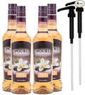 Upouria French Vanilla Coffee Syrup Flavoring, 100% Vegan, Gluten-Free, Kosher, 750 mL Bottle (Pack of 4) with 2 Syrup Pumps