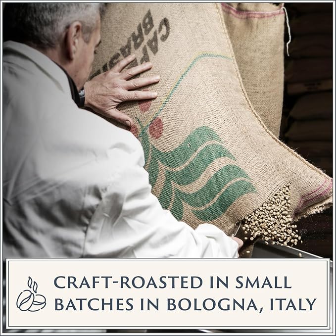 Filicori Zecchini Italian Espresso Beans – Whole Bean Coffee, Bold Dark Roast Arabica & Robusta Blend Roasted in Bologna – Slow Roasted Forte 340g
