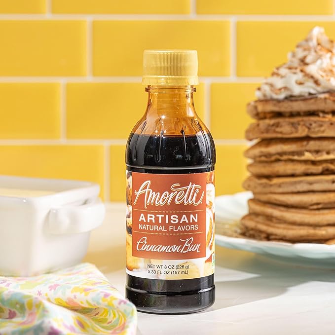 Amoretti - Natural Cinnamon Bun Artisan Flavor Paste, 2.2 lbs, Perfect For Ice Cream, Beverages, Cakes, and more, Preservative Free, Vegan, Gluten Free, No Artificial Sweeteners, Highly Concentrated